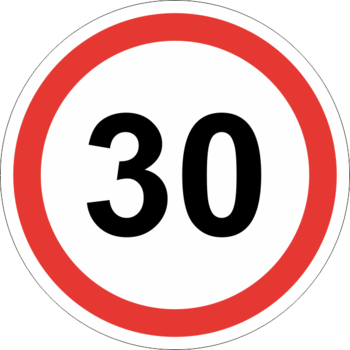 Знак 3.24 ограничение максимальной скорости (30 км/ч) - Дорожные знаки - Запрещающие знаки - Информационные стенды, перекидные системы. Магазин охраны труда shopstend.ru