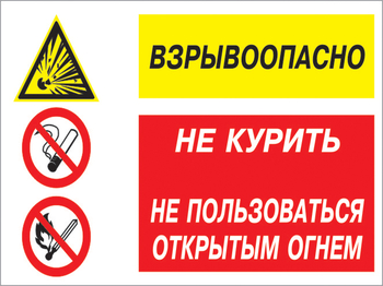 Кз 52 взрывоопасно - не курить, не пользоваться открытым огнем. (пленка, 400х300 мм) - Знаки безопасности - Комбинированные знаки безопасности - Информационные стенды, перекидные системы. Магазин охраны труда shopstend.ru