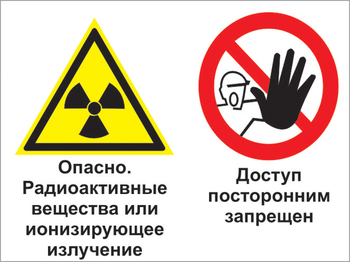 Кз 35 опасно - радиоактивные вещества или ионизирующее излучение. доступ посторонним запрещен. (пластик, 400х300 мм) - Знаки безопасности - Комбинированные знаки безопасности - Информационные стенды, перекидные системы